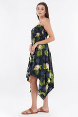 White Flower Smock Flare dress     