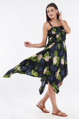 White Flower Smock Flare dress     