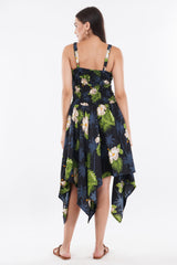 White Flower Smock Flare dress     