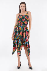 Tropical Paradise Smock Flare Dress     