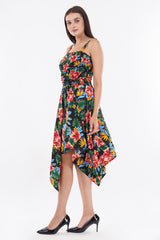 Tropical Paradise Smock Flare Dress     