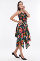 Tropical Paradise Smock Flare Dress     
