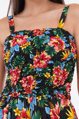 Tropical Paradise Smock Flare Dress     