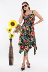 Tropical Paradise Smock Flare Dress     