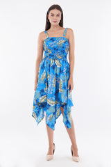 Ocean Blue Smock Flare Dress