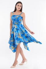 Ocean Blue Smock Flare Dress