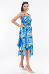 Ocean Blue Smock Flare Dress