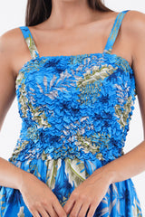 Ocean Blue Smock Flare Dress