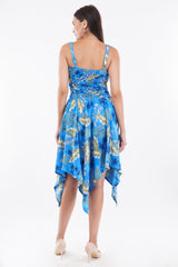 Ocean Blue Smock Flare Dress