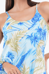 Blue Beach Baby Doll Dress with Scrunchy