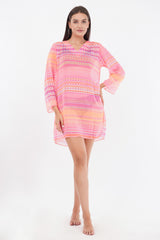 Neon Pink Beach Throw Kurti     