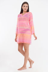 Neon Pink Beach Throw Kurti     