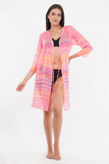 Neon Pink Front Open Kimono      
