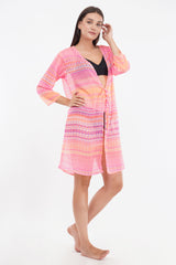 Neon Pink Front Open Kimono      