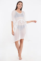 White Beach Kaftan with Lace