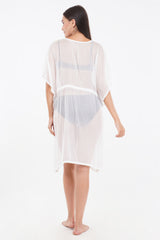 White Beach Kaftan with Lace