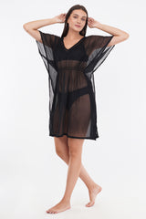 Black Beach Kaftan with Lace