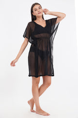 Black Beach Kaftan with Lace