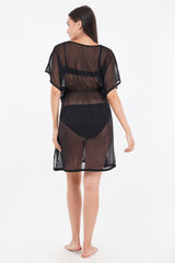 Black Beach Kaftan with Lace