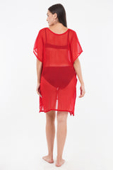Red Beach Kaftan with Lace     