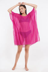 Pink Beach Kaftan with beaded Lace