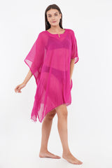 Pink Beach Kaftan with beaded Lace