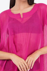 Pink Beach Kaftan with beaded Lace