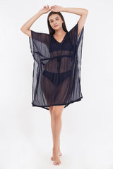 Blue Beach Kaftan with Lace    