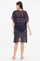 Blue Beach Kaftan with Lace    