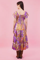 Purple Hues Long Smock Tier Dress