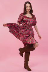 Fuchsia Short Tier Dress