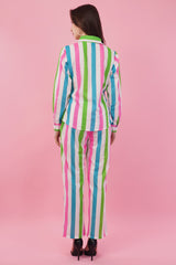 Striped Cotton Shirt & Pant Co-Ord  Set