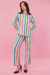 Striped Cotton Shirt & Pant Co-Ord  Set