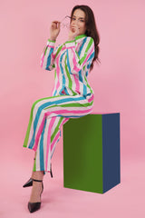 Striped Cotton Shirt & Pant Co-Ord  Set