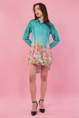 High Low Sketchy Shirt Dress