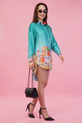 High Low Sketchy Shirt Dress