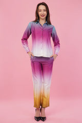 Ombre Shirt & Pant Co-Ord  Set