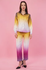 Ombre Shirt & Pant Co-Ord  Set