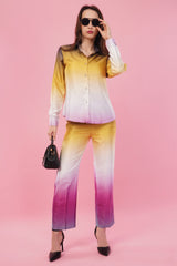 Ombre Shirt & Pant Co-Ord  Set