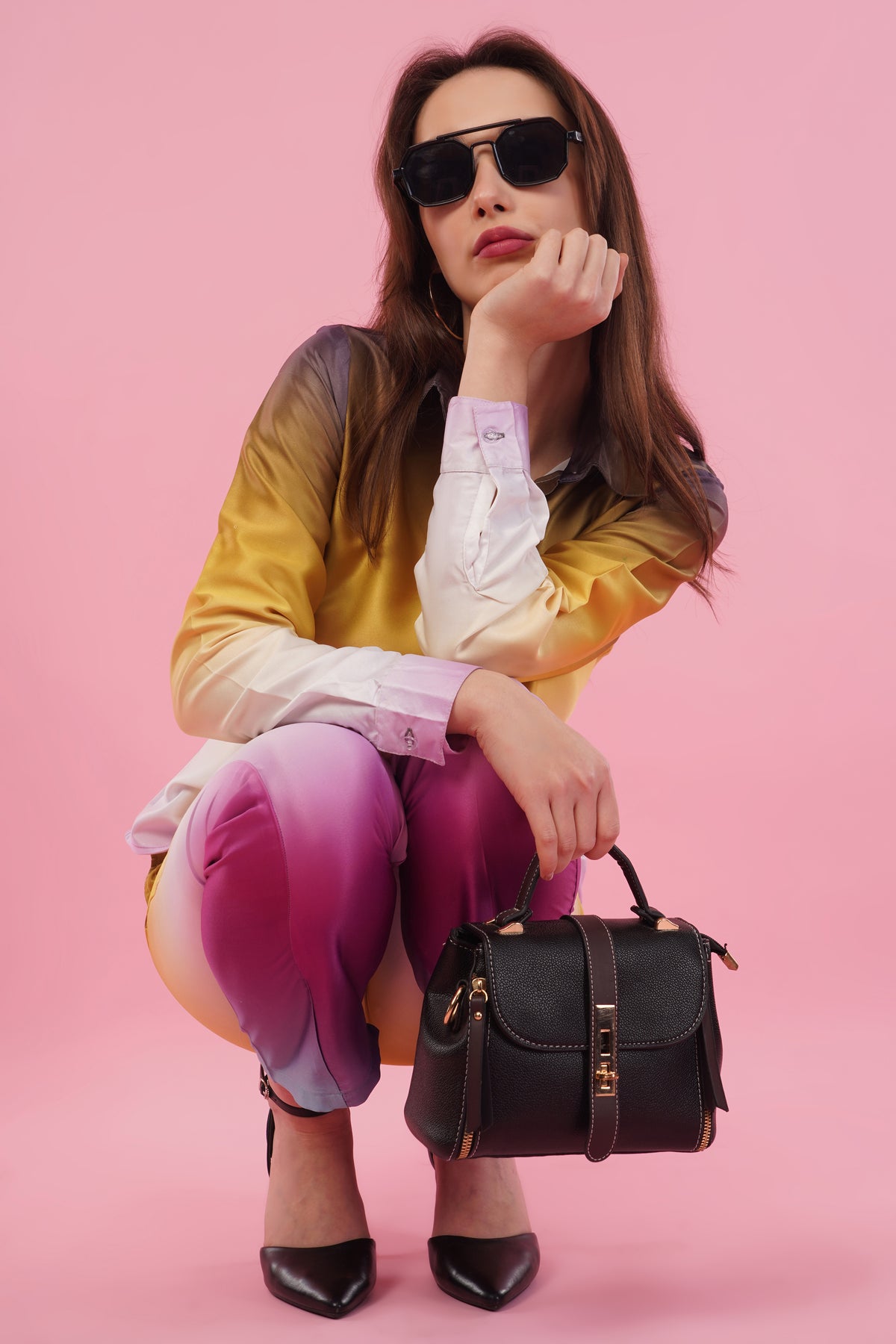 Ombre Shirt & Pant Co-Ord  Set