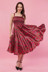 Fuchsia Long Smock Tier Dress