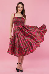 Fuchsia Long Smock Tier Dress