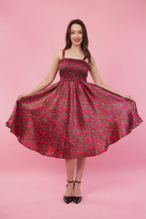Fuchsia Long Smock Tier Dress