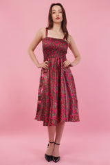 Fuchsia Long Smock Tier Dress