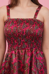 Fuchsia Long Smock Tier Dress