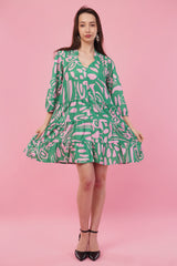 Sage charm Short Tier Dress