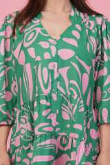 Sage charm Short Tier Dress