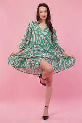 Sage charm Short Tier Dress