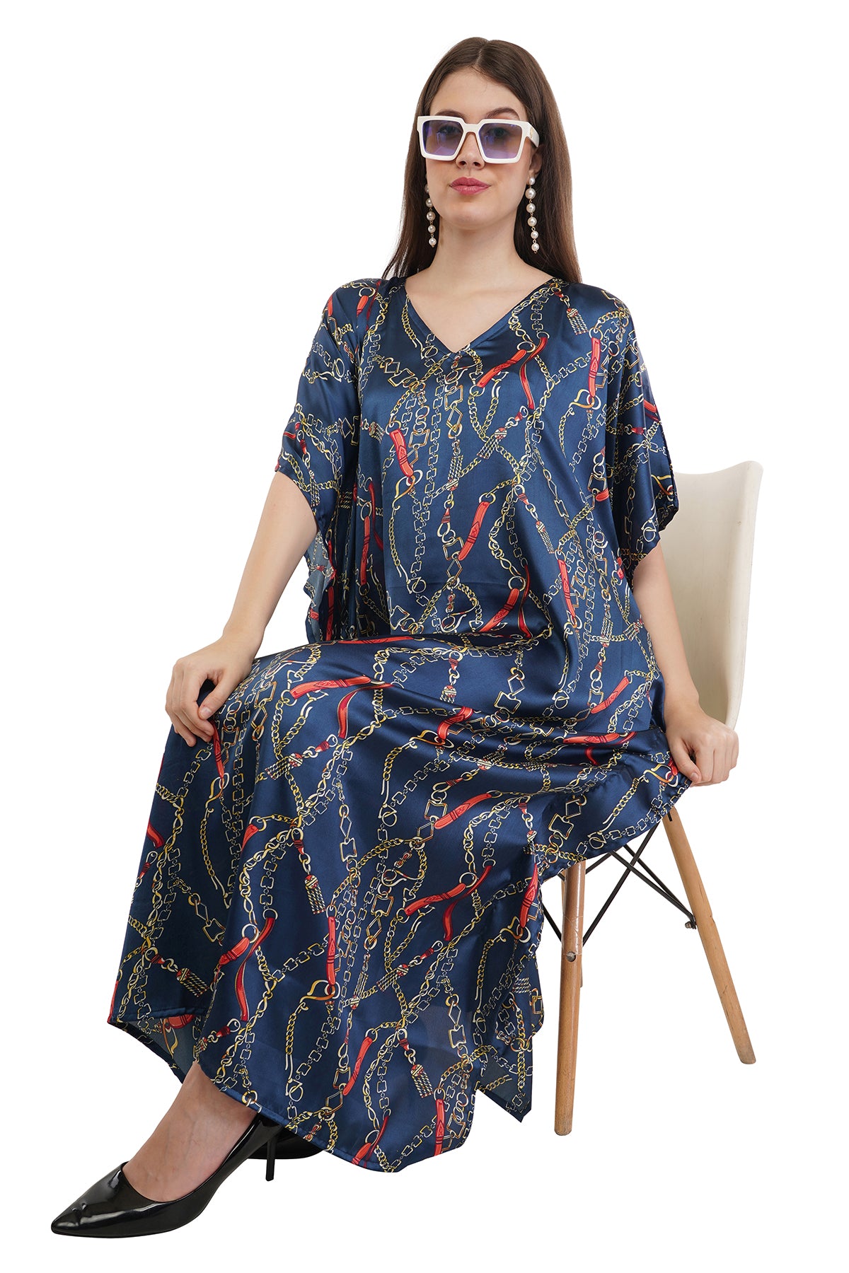 Blossom Long Kaftan with strings on the inside               