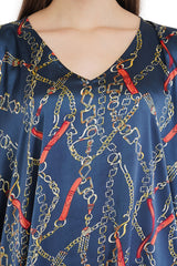 Sapphire Short Kaftan with strings on the inside                     